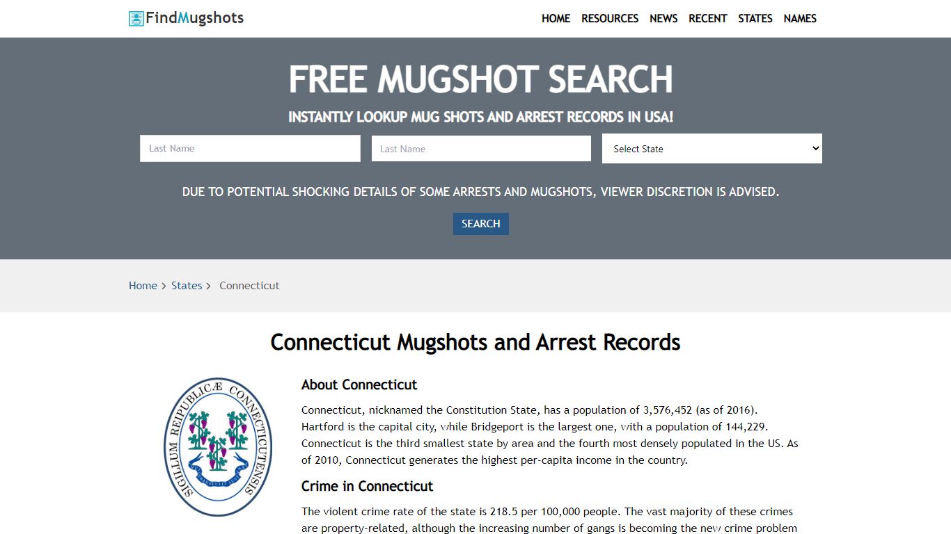 Find Connecticut Mugshots - Find Mugshots